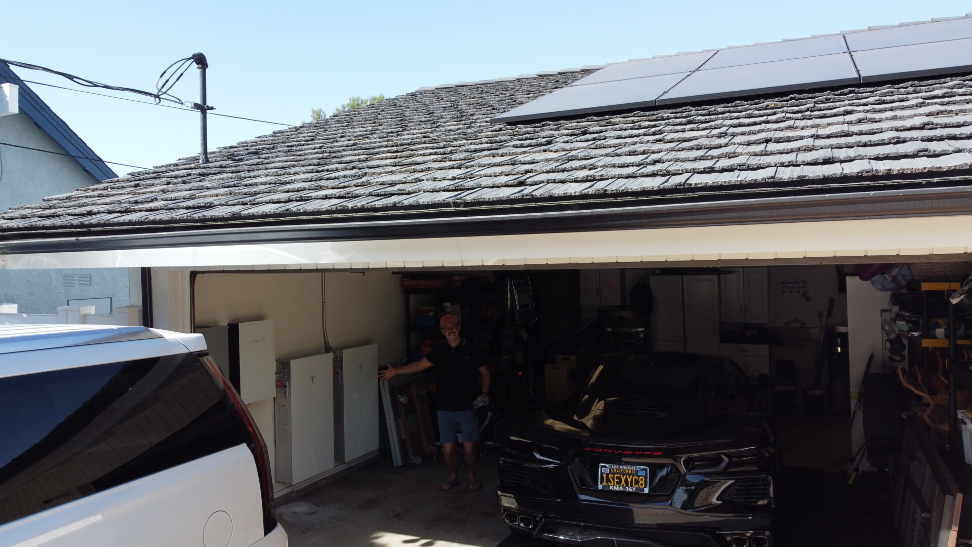 Solar install with roof work and two tesla powerwalls.